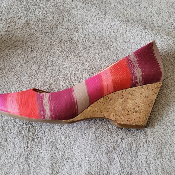 Alex Marie round toe striped cork wedges size 9.5 - Picture 6 of 13